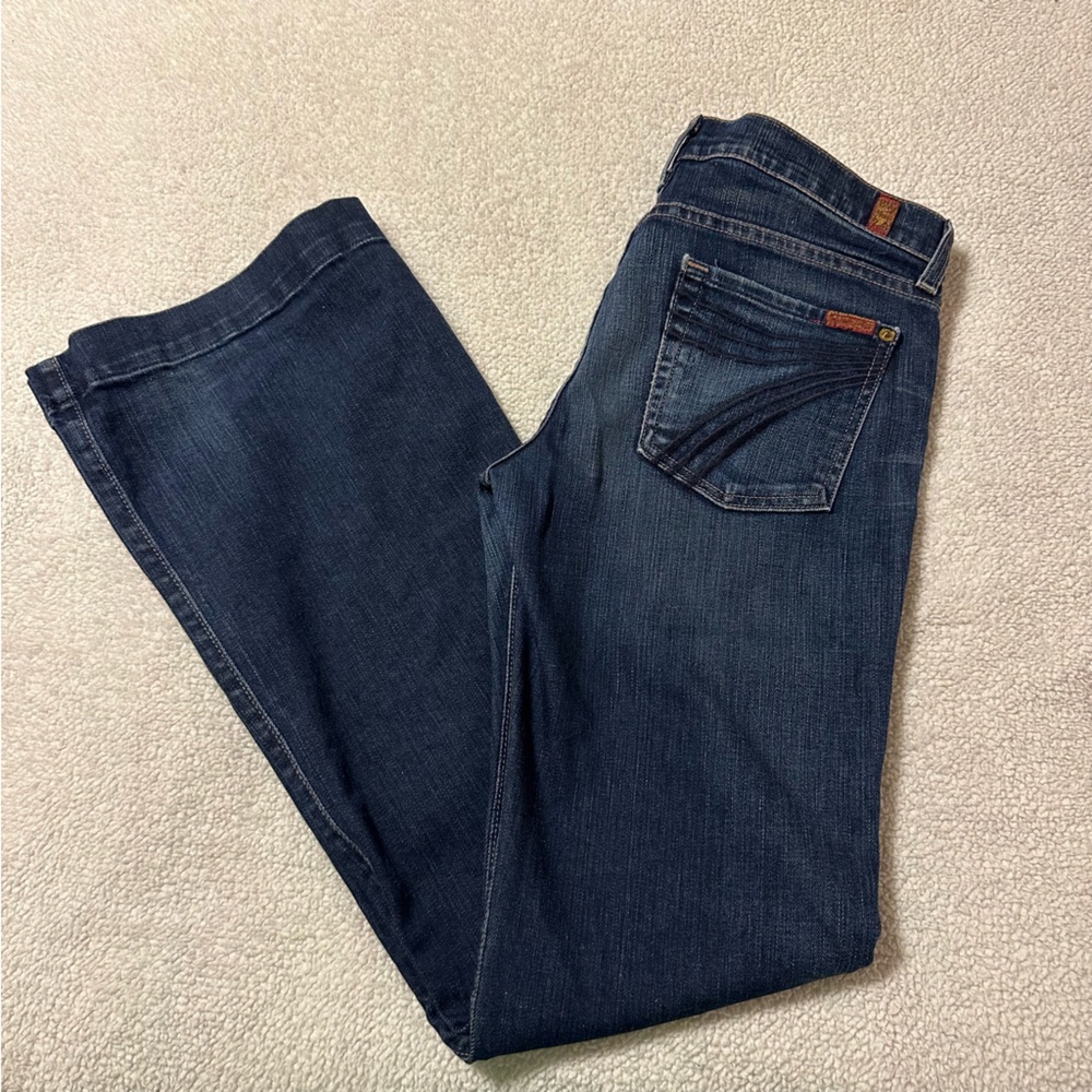 7 For All Mankind Dojo Wide Leg Jeans Trouser Blue 7s 7FAM Flare